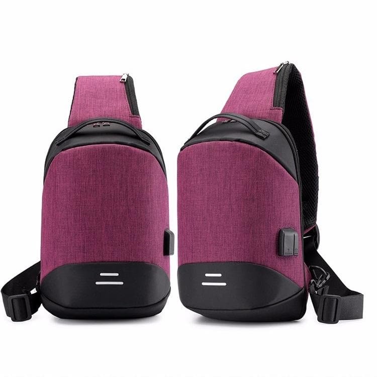 Versatile Oxford Shoulder Bag With Earphone & Usb - Gray - V562-AA88643131YZ V562 AA88643131YZ 202505191640 01