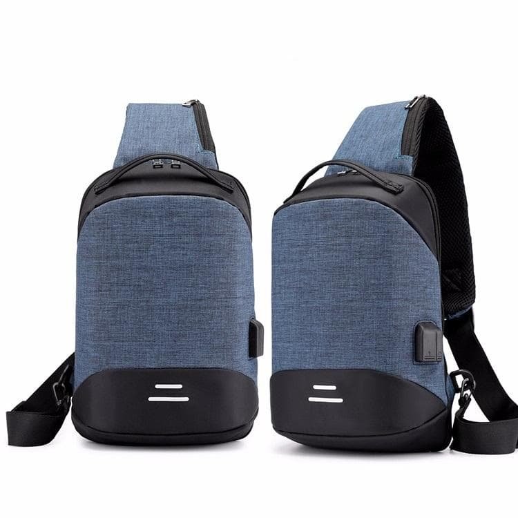Versatile Oxford Shoulder Bag With Earphone & Usb - Gray - V562-AA88643131YZ V562 AA88643131YZ 202505191640 07