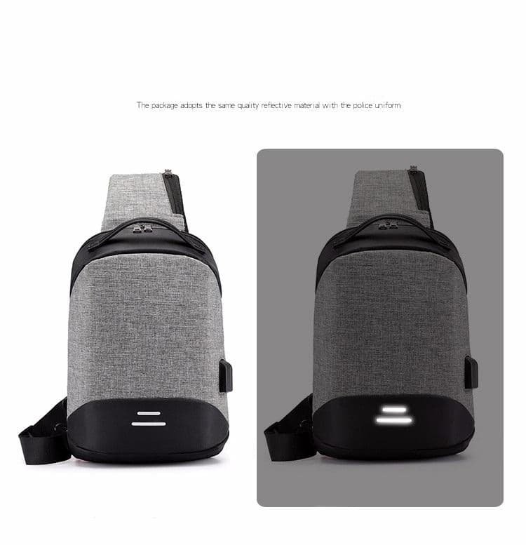 Versatile Oxford Shoulder Bag With Earphone & Usb - Gray - V562-AA88643131YZ V562 AA88643131YZ 202505191640 12