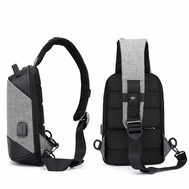 Versatile Oxford Shoulder Bag With Earphone & Usb - Gray - V562-AA88643131YZ V562 AA88643131YZ 202505191640 13