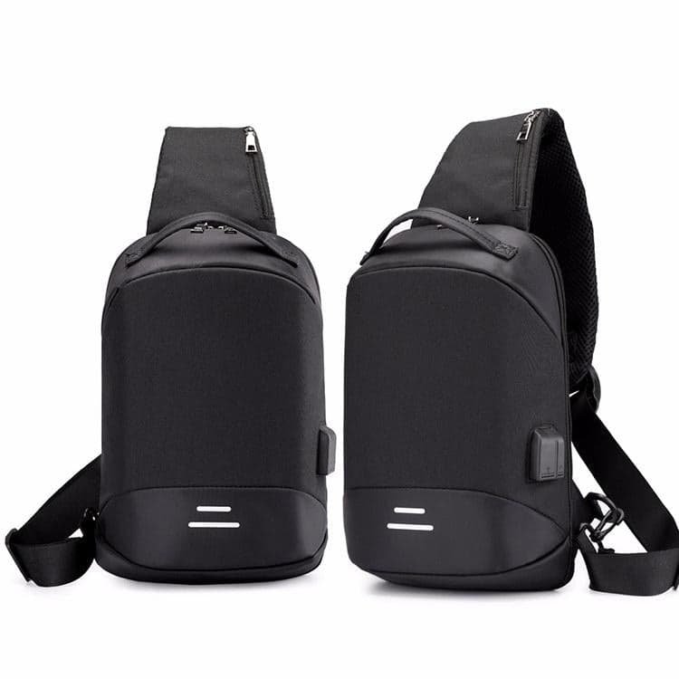 Versatile Oxford Shoulder Bag With Earphone & Usb - Gray - V562-AA88643131YZ V562 AA88643131YZ 202505191640 15