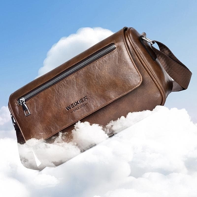 Waterproof Men Crossbody Bag Large Capacity - Brown - V562-B1000405060DBT V562 B1000405060DBT 202508291040 02