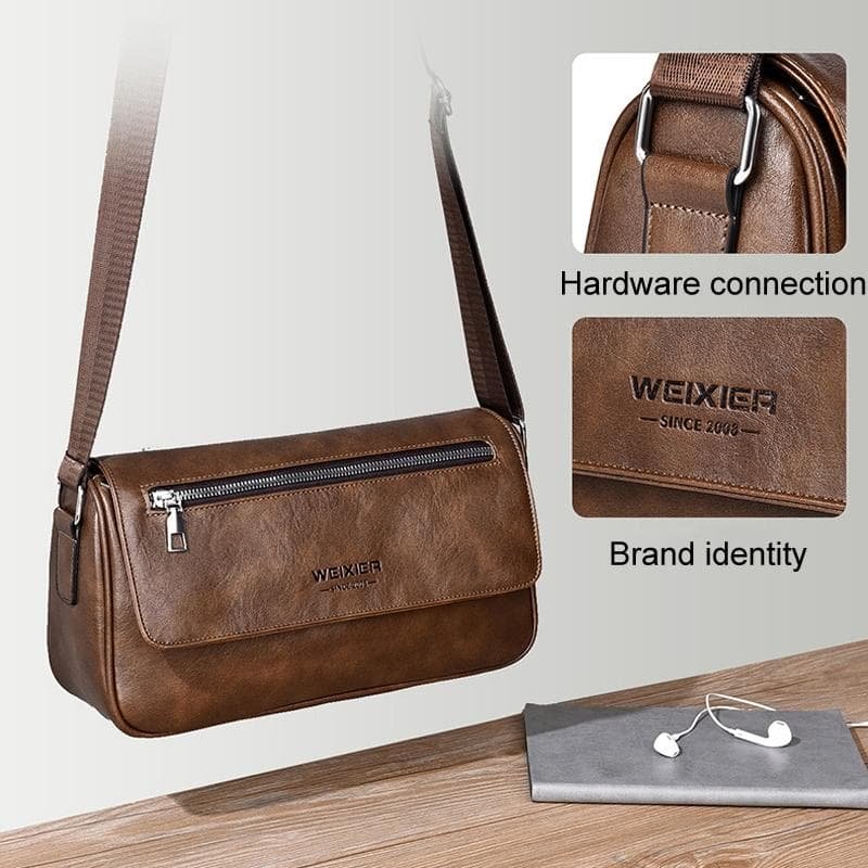Waterproof Men Crossbody Bag Large Capacity - Brown - V562-B1000405060DBT V562 B1000405060DBT 202508291040 06
