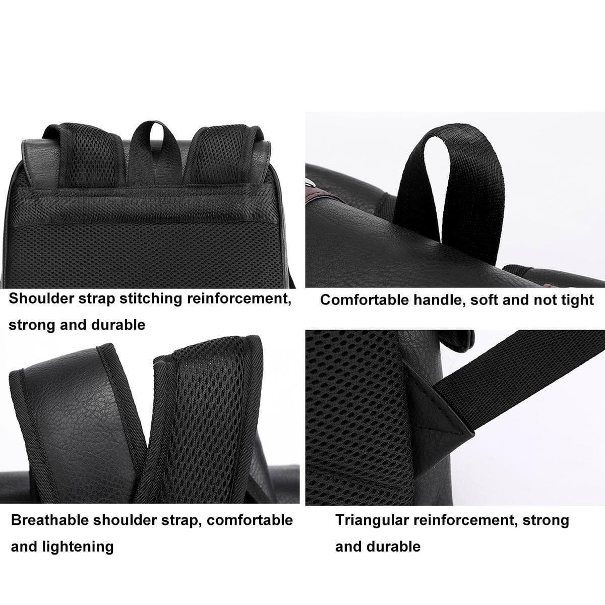 Large Capacity Pu Leather Laptop Backpack For Travel & School - Light Brown - V562-B1005875060DBT V562 B1005875060DBT 202505191448 10