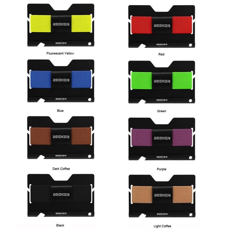 Multi Function Aluminum Card Holder For Men & Women Elastic Band Wallet - Yellow - V562-B1014477850DBT V562 B1014477850DBT 202508290846 02