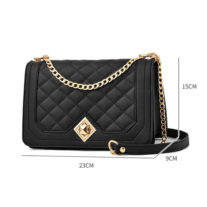 Chic One Shoulder Chain Bag With Diagonal Rhombus Design - Khaki - V562-B1014522060DBT V562 B1014522060DBT 202505191626 03