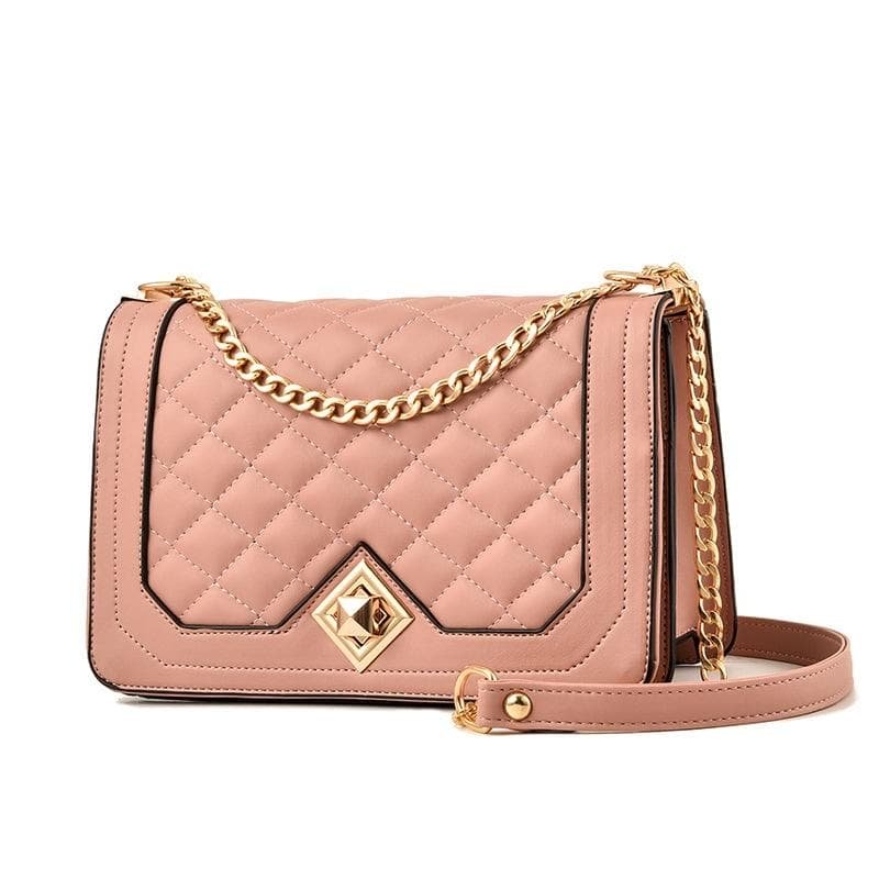 Chic One Shoulder Chain Bag With Diagonal Rhombus Design - Khaki - V562-B1014522060DBT V562 B1014522060DBT 202505191626 08