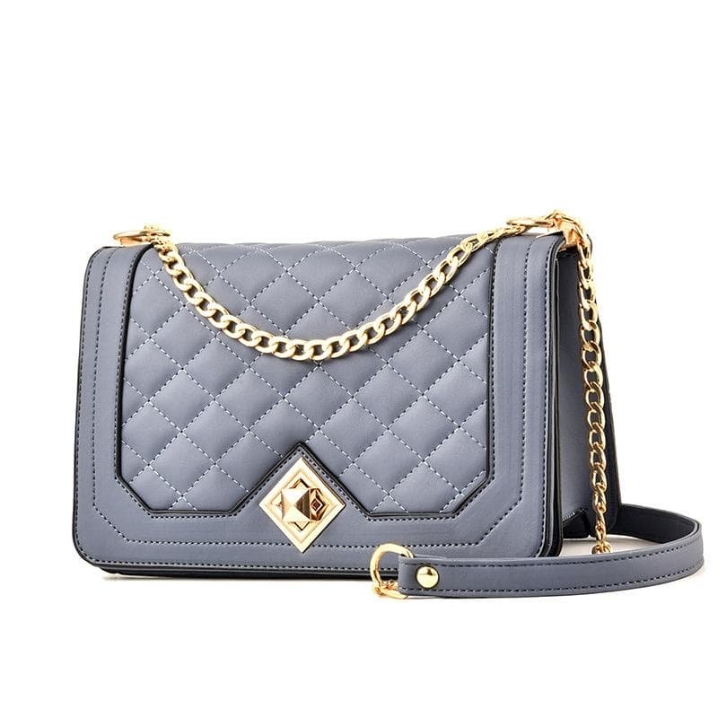 Chic One Shoulder Chain Bag With Diagonal Rhombus Design - Khaki - V562-B1014522060DBT V562 B1014522060DBT 202505191626 09