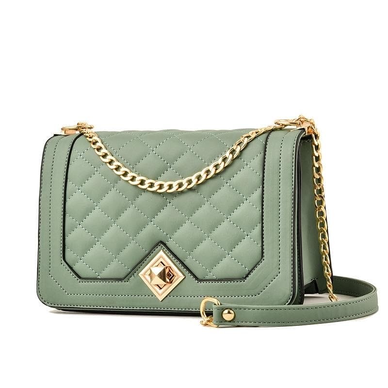 Chic One Shoulder Chain Bag With Diagonal Rhombus Design - Khaki - V562-B1014522060DBT V562 B1014522060DBT 202505191626 11