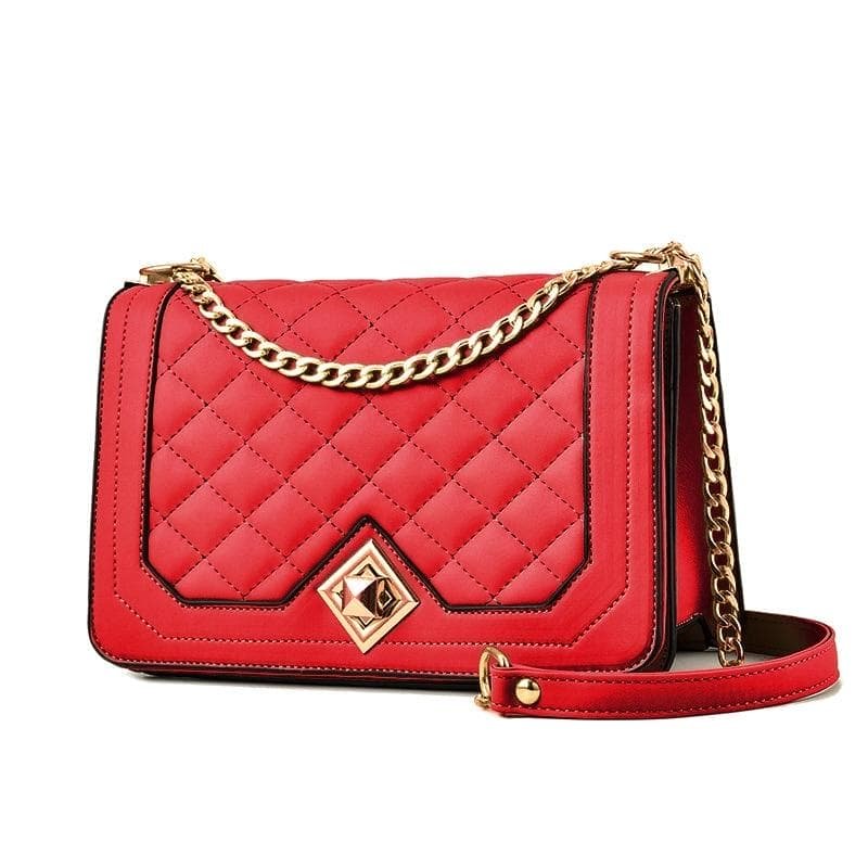 Chic One Shoulder Chain Bag With Diagonal Rhombus Design - Khaki - V562-B1014522060DBT V562 B1014522060DBT 202505191626 12