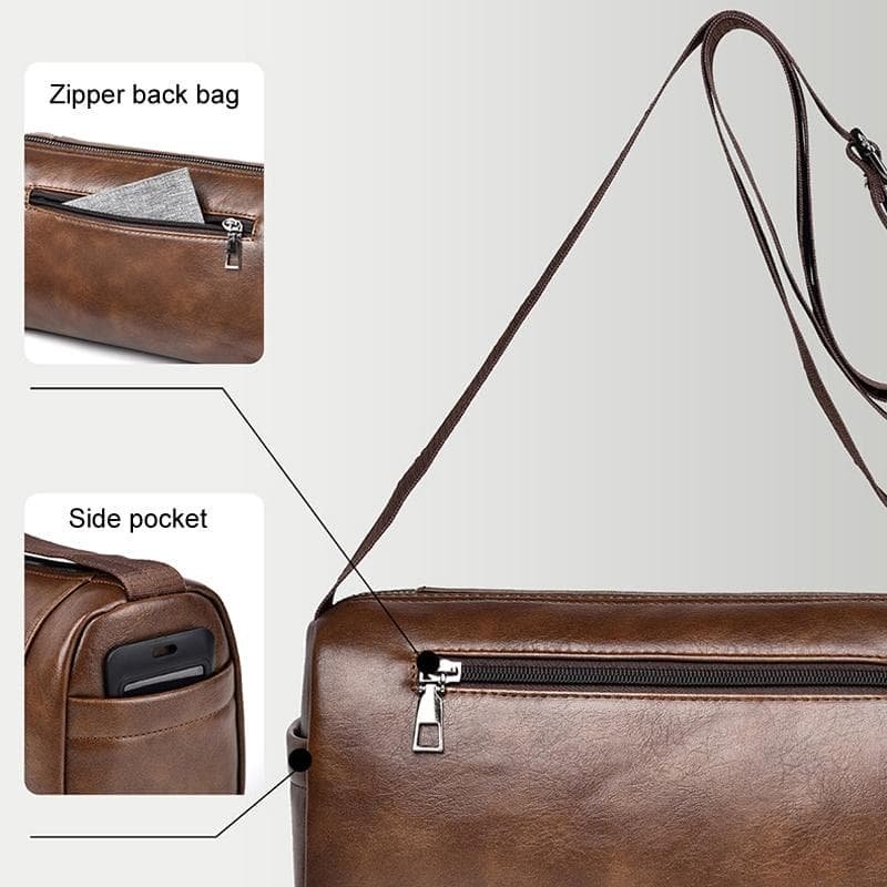 Waterproof Men Crossbody Backpack Large Capacity - Brown - V562-B1045305060DBT V562 B1045305060DBT 202508290615 08