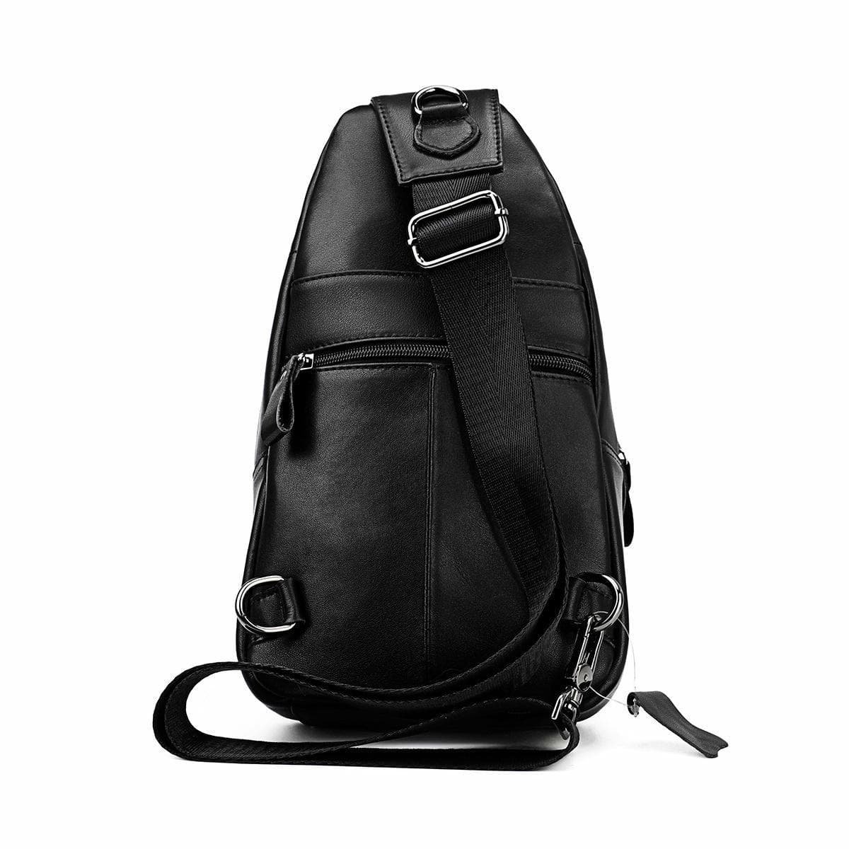 Retro Leather Chest Bag For Men - Black - V562-B105366100ADE V562 B105366100ADE 202505191632 09