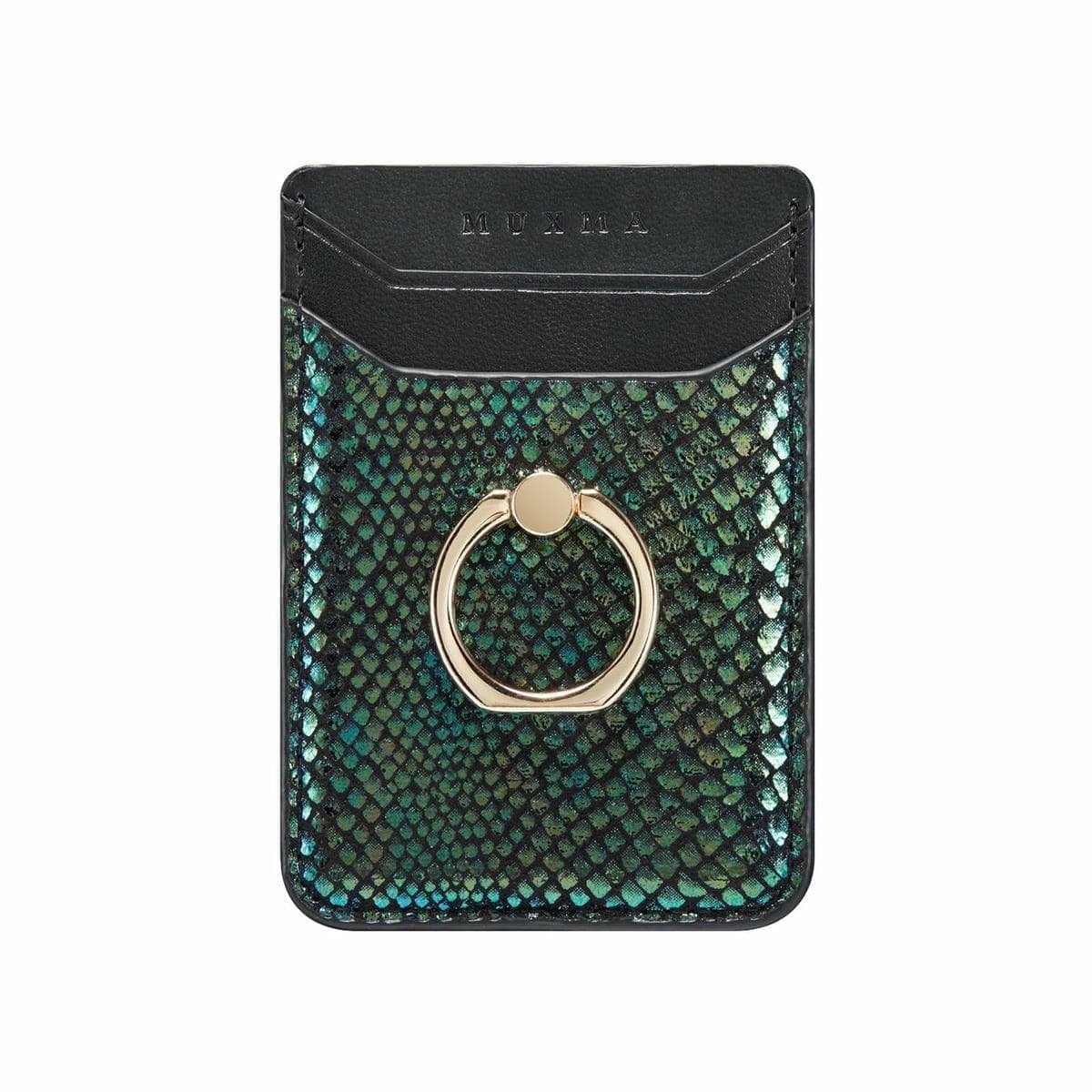 Rfid Snake Texture Phone Card Bag With Ring Fits Most Phones - Grey - V562-B10812800ADE V562 B10812800ADE 202503281920 02