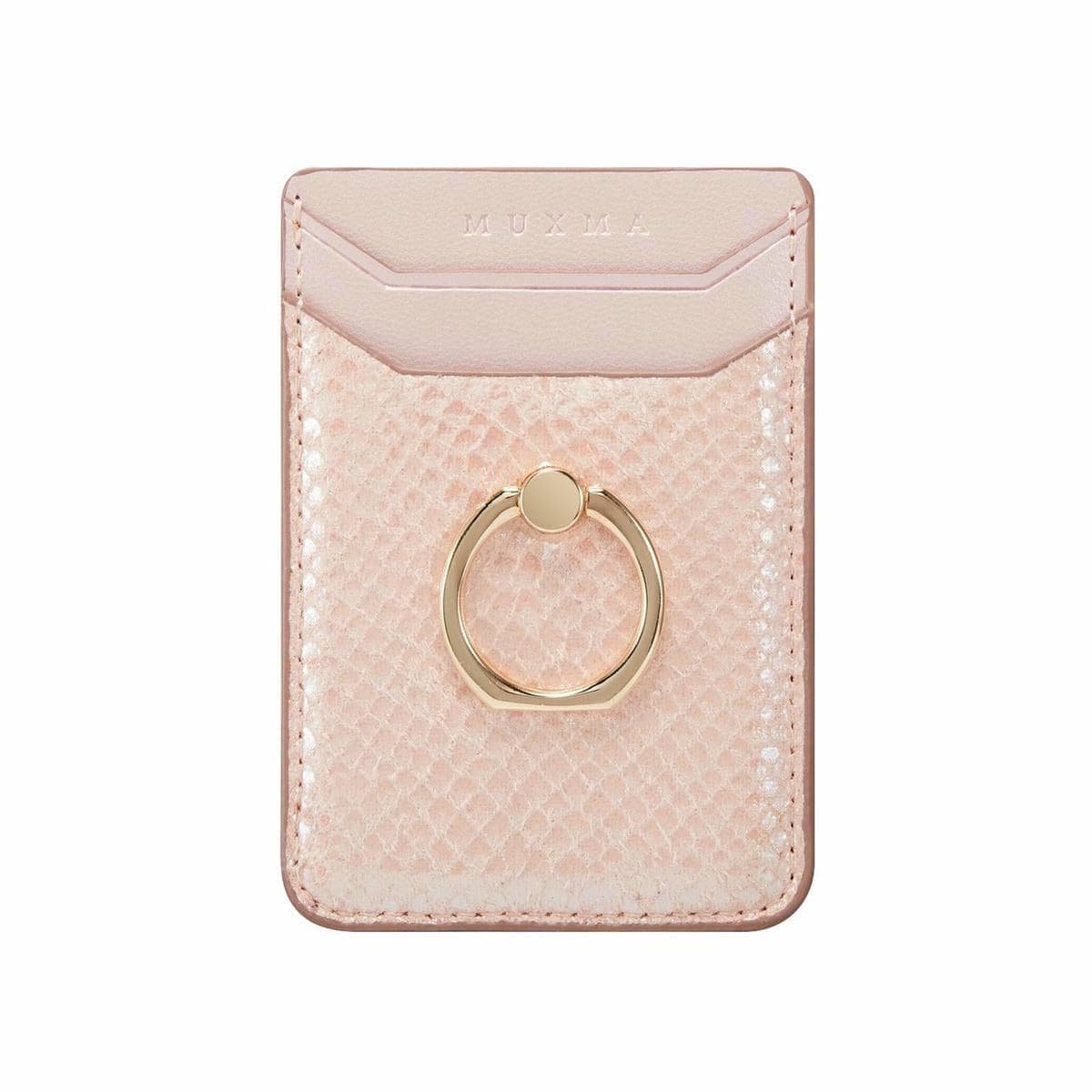 Rfid Snake Texture Phone Card Bag With Ring Fits Most Phones - Grey - V562-B10812800ADE V562 B10812800ADE 202503281920 07