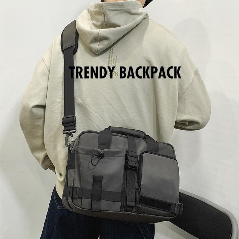 Large Capacity Men Shoulder Messenger Bag Fits Laptops Multi Functional - Black - V562-B1081913060DBT V562 B1081913060DBT 202502281830 06