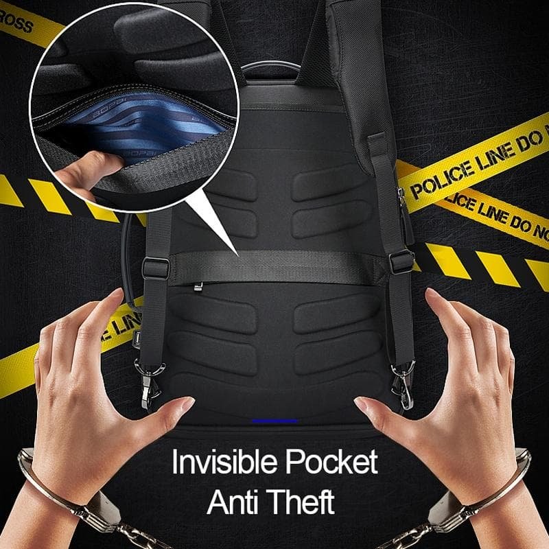 Waterproof Anti-Theft Usb Shoulder Bag - Large Capacity - Black - V562-B3656GO V562 B3656GO 202508271437 06