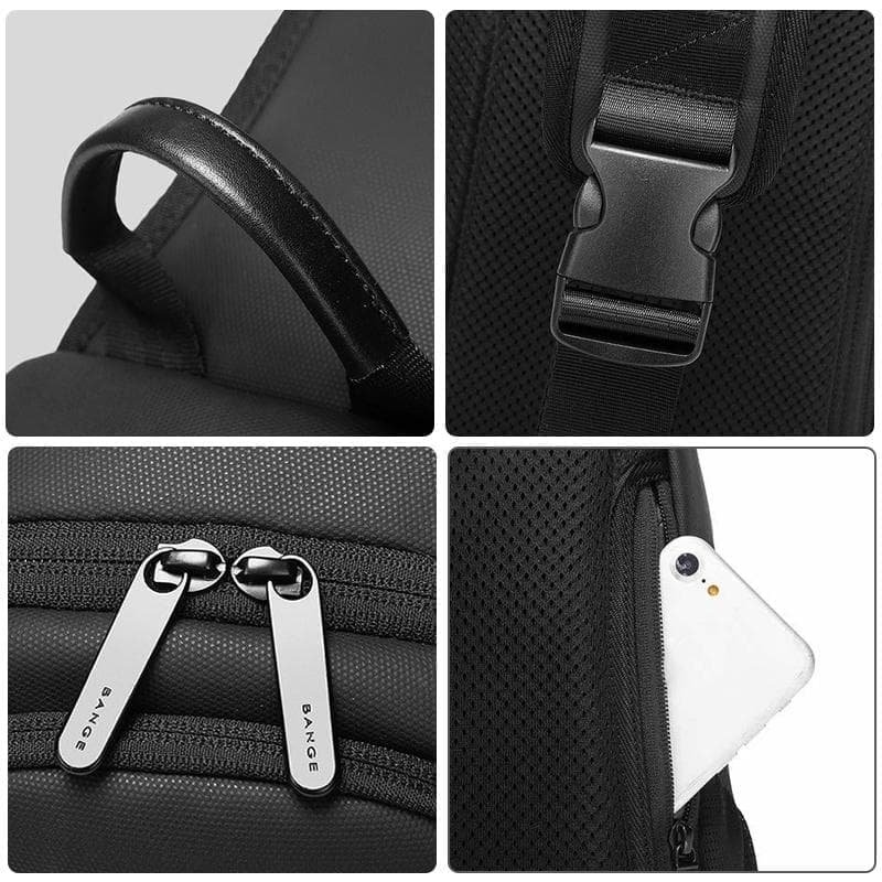 Waterproof Men Crossbody Chest Bag With Usb Port 36X22X10Cm Black - V562-B4872GO V562 B4872GO 202508271615 06