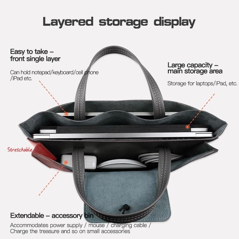 Portable Laptop Inner Bag with Elastic Thread Button - Rose Gold - V562-C102265400ADE V562 C102265400ADE 202502281910 06