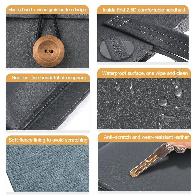 Portable Laptop Inner Bag with Elastic Thread Button - Rose Gold - V562-C102265400ADE V562 C102265400ADE 202502281910 07