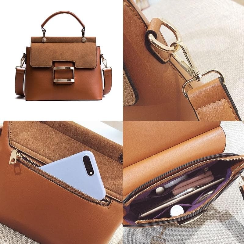 Stylish Women Crossbody Tote Bag - Brown - V562-C1031514060DBT V562 C1031514060DBT 202505191623 02