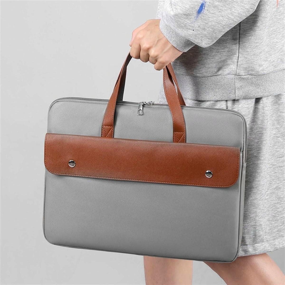 Stylish Pu Leather Laptop Bag - Briefcase Cover - Grey - 14 Inch - V562-C1061254060DBT V562 C1061254060DBT 202502282245 10