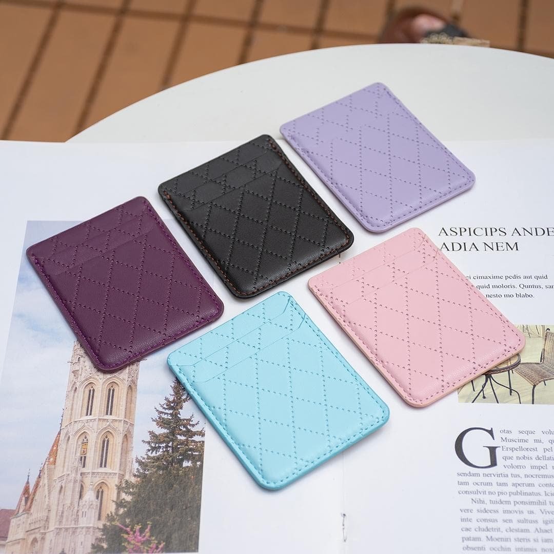 Diamond Lattice Card Bag Sticker For Mobile Phones - Black - V562-C106439400ADE V562 C106439400ADE 202503281852 06