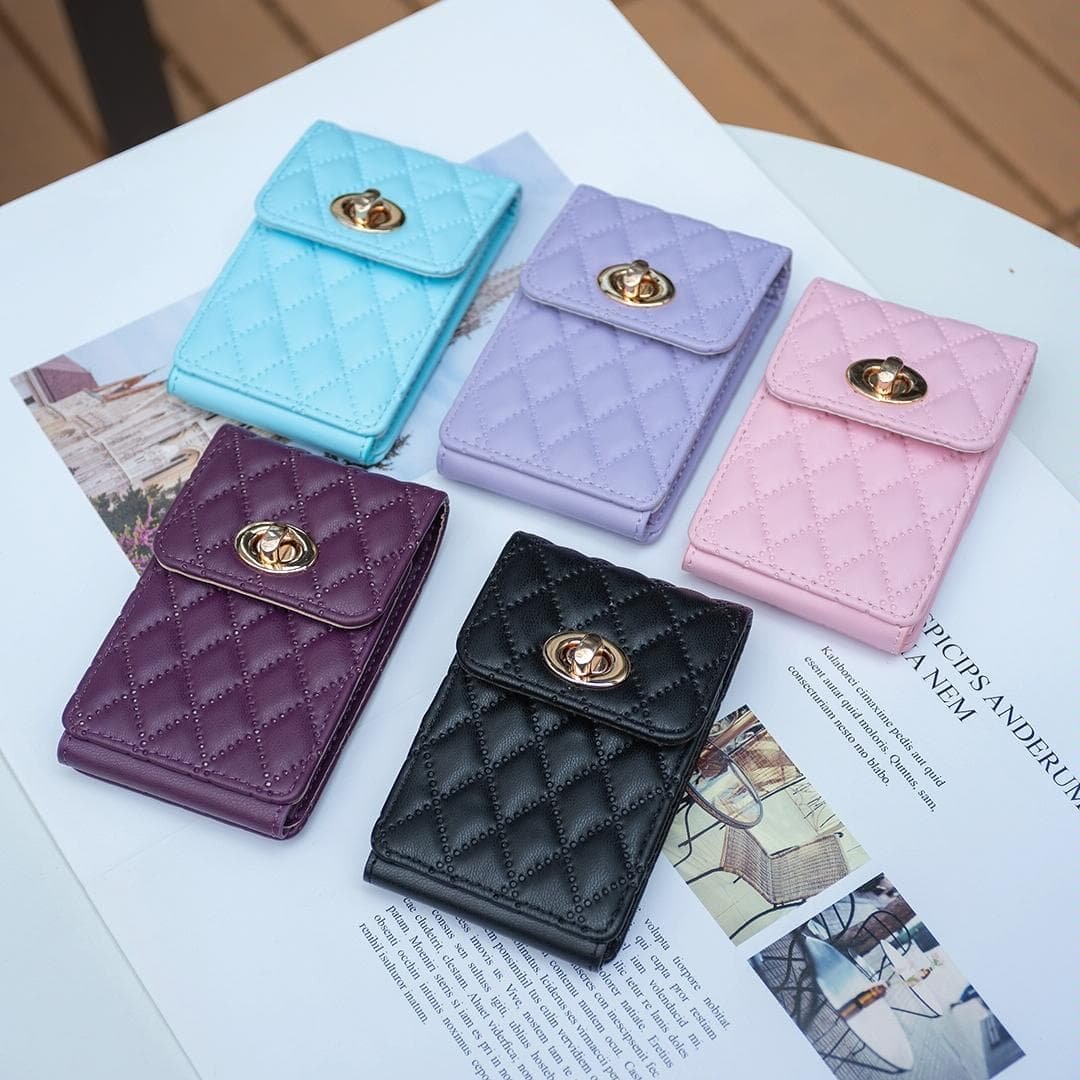 Vertical Card Bag With Metal Buckle For Mobile Phones - Black - V562-C107339400ADE V562 C107339400ADE 202503281915 06