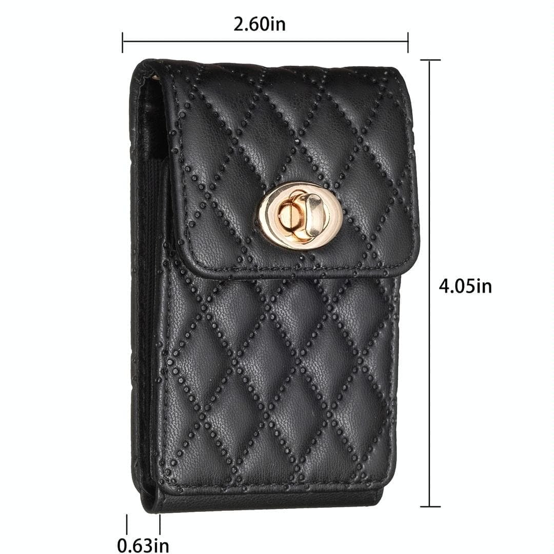 Vertical Card Bag With Metal Buckle For Mobile Phones - Black - V562-C107339400ADE V562 C107339400ADE 202503281915 13