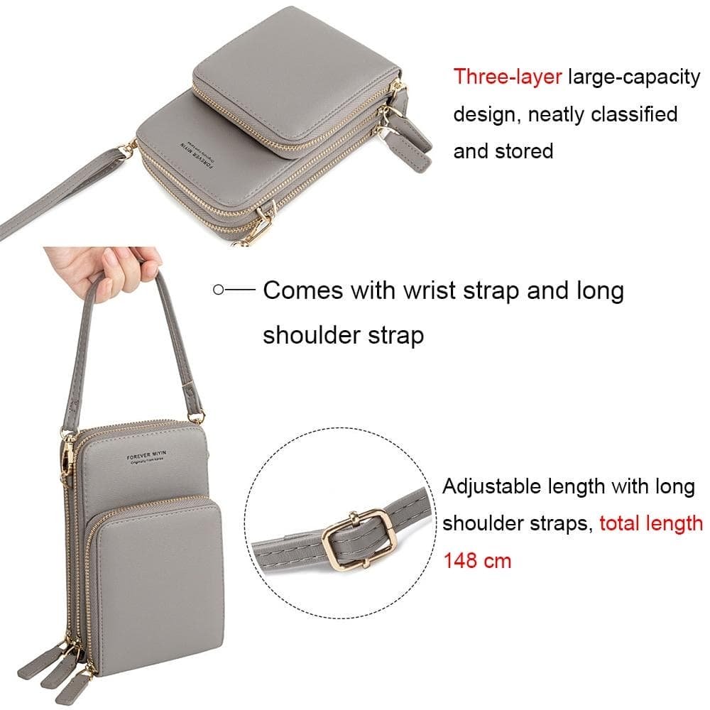 Multifunctional Touch Screen Phone Bag - Red Wine - V562-C1086102060DBT V562 C1086102060DBT 202505191607 05