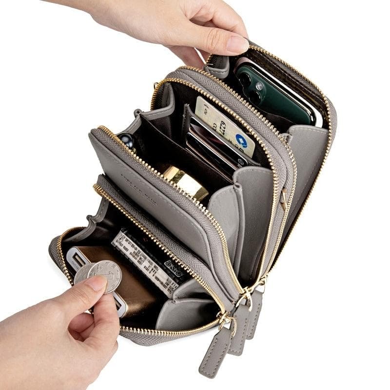 Multifunctional Touch Screen Phone Bag - Red Wine - V562-C1086102060DBT V562 C1086102060DBT 202505191607 06