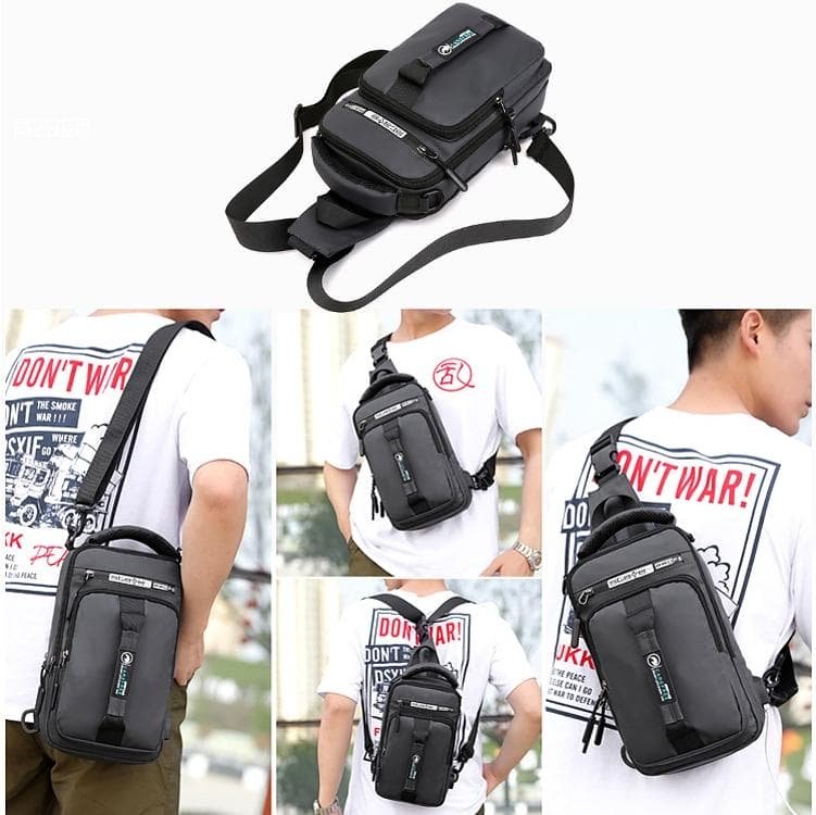 Men Multifunctional Chest Bag Usb Charging Port Single / Double Shoulder - Black - V562-C1096691750DBT V562 C1096691750DBT 202508282311 07