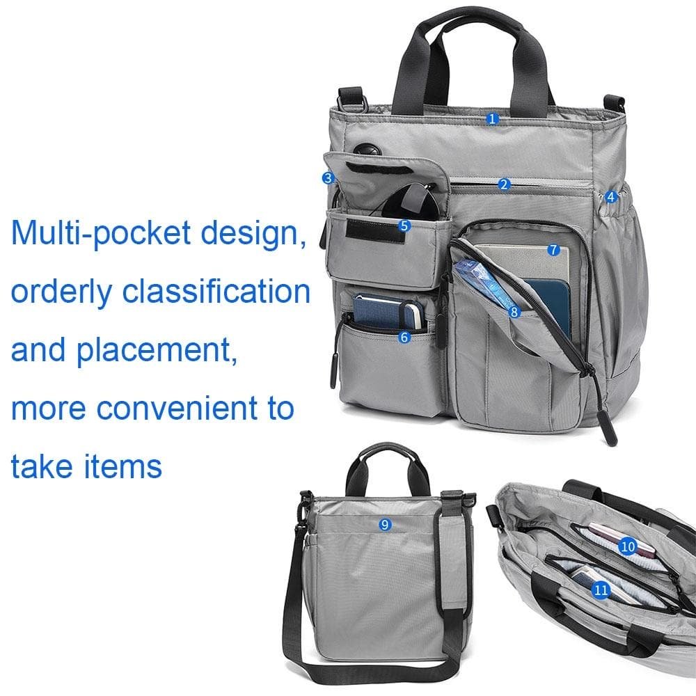 Multi Compartment Laptop Handbag Lightweight Large Capacity Messenger Bag - Grey - V562-C1098973060DBT V562 C1098973060DBT 202502281830 05