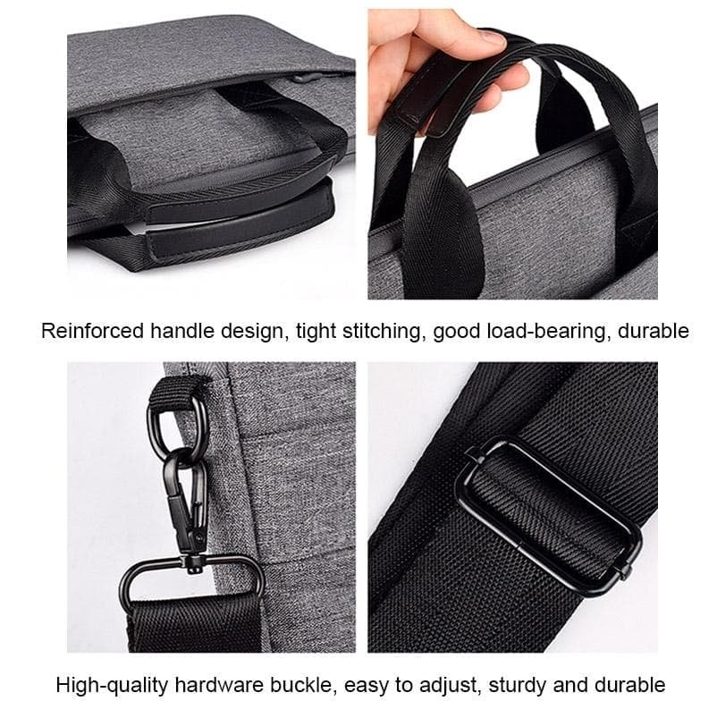 14.1-15.4 Inch Portable Laptop Bag with Single-shoulder Strap - Gray With Shoulder Strap - V562-C2028252060DBT V562 C2028252060DBT 202504251721 06
