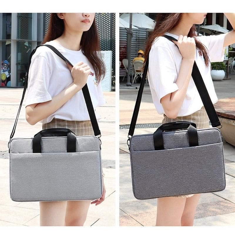 14.1-15.4 Inch Portable Laptop Bag with Single-shoulder Strap - Gray With Shoulder Strap - V562-C2028252060DBT V562 C2028252060DBT 202504251721 07