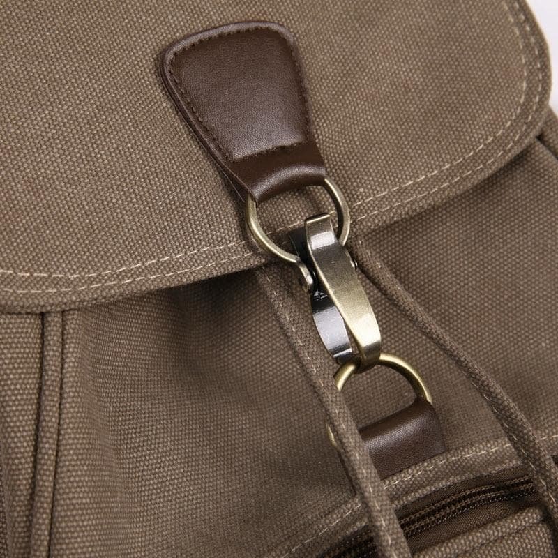 Women Canvas Laptop Backpack - Compact and Stylish - Khaki - V562-D100543940DBT V562 D100543940DBT 202502282215 06