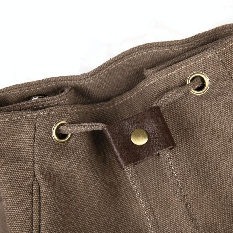 Women Canvas Laptop Backpack - Compact and Stylish - Khaki - V562-D100543940DBT V562 D100543940DBT 202502282215 07