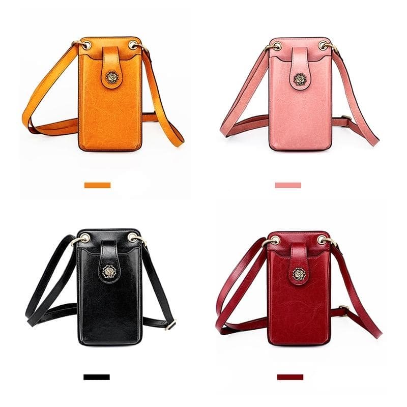 Mini Leather Crossbody For Women Fits Mobile Phones - Wine Red - V562-D102098200ADE V562 D102098200ADE 202505191445 02