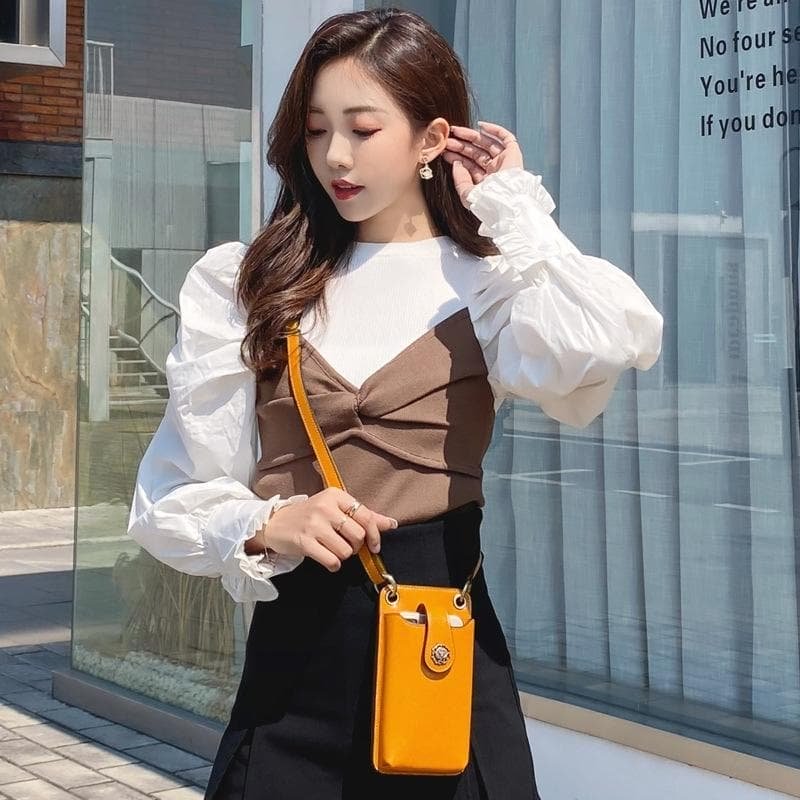 Mini Leather Crossbody For Women Fits Mobile Phones - Wine Red - V562-D102098200ADE V562 D102098200ADE 202505191445 06