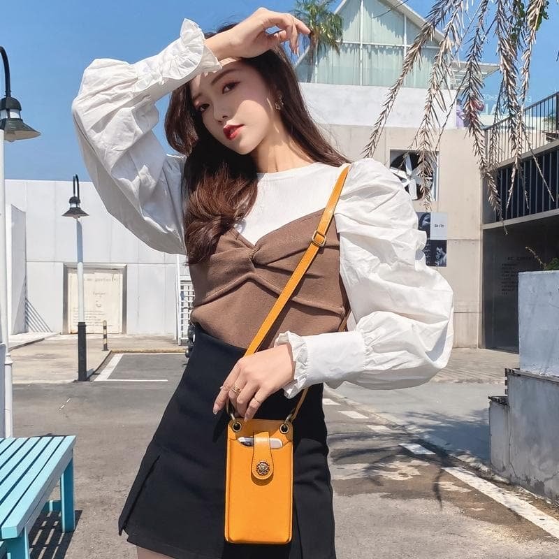 Mini Leather Crossbody For Women Fits Mobile Phones - Wine Red - V562-D102098200ADE V562 D102098200ADE 202505191445 07