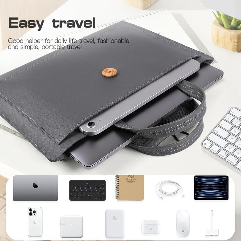 Portable Laptop Inner Bag with Elastic Thread Button - Dark Gray - V562-D102265400ADE V562 D102265400ADE 202502281911 05