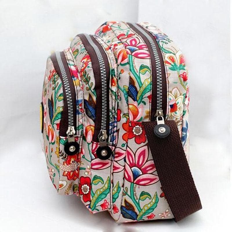 Waterproof Nylon Multilayer Crossbody Bag For Women - Dream Safflower - V562-D1039221110DBT V562 D1039221110DBT 202508291131 03
