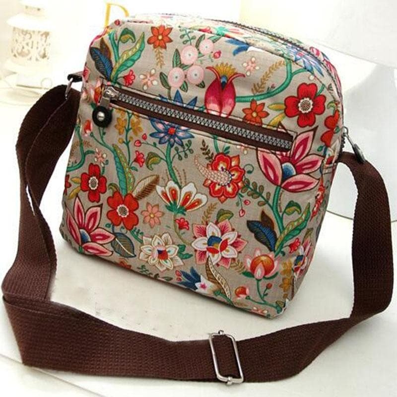Waterproof Nylon Multilayer Crossbody Bag For Women - Dream Safflower - V562-D1039221110DBT V562 D1039221110DBT 202508291131 04