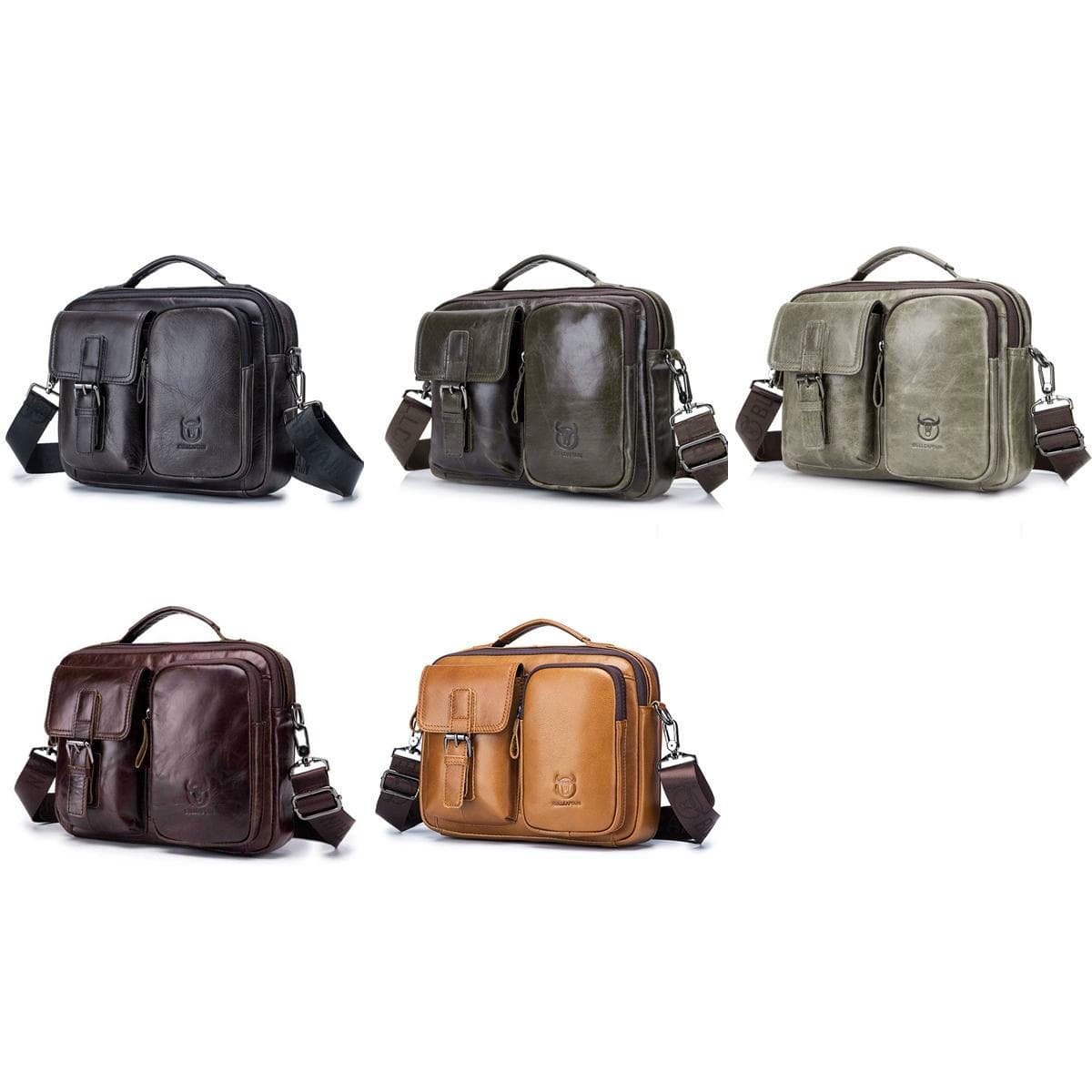 Retro Leather Men Shoulder Bag - Yellow Brown - V562-E1009343850DBT V562 E1009343850DBT 202508290621 02