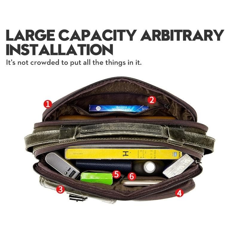 Retro Leather Men Shoulder Bag - Yellow Brown - V562-E1009343850DBT V562 E1009343850DBT 202508290621 04