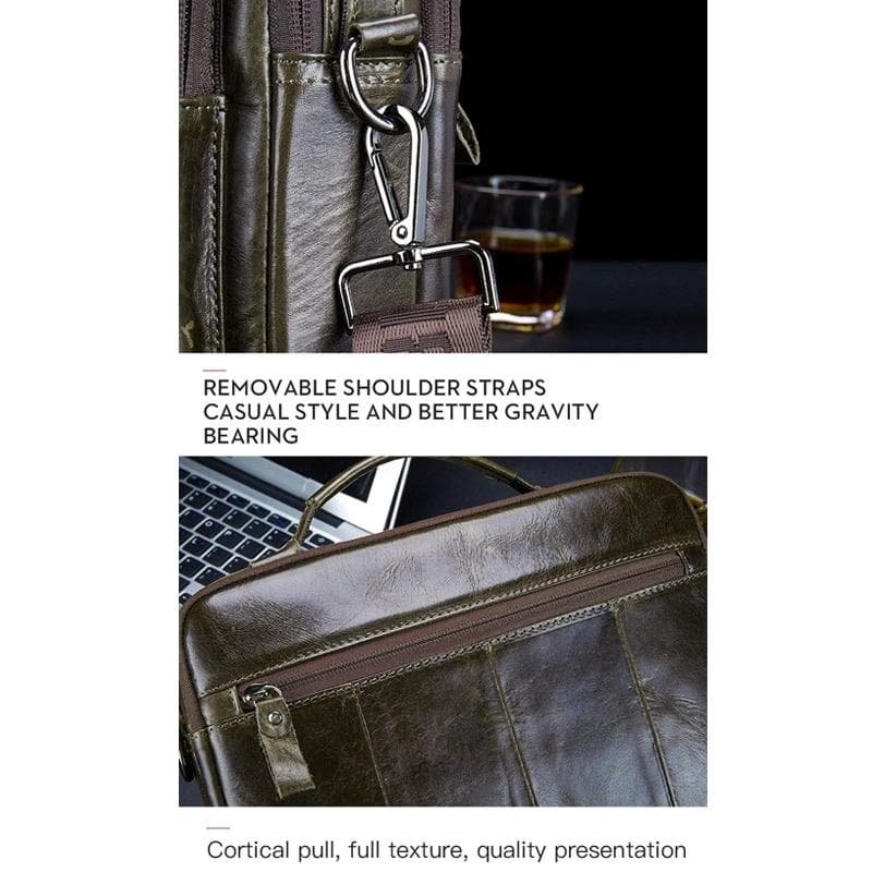 Retro Leather Men Shoulder Bag - Yellow Brown - V562-E1009343850DBT V562 E1009343850DBT 202508290621 06