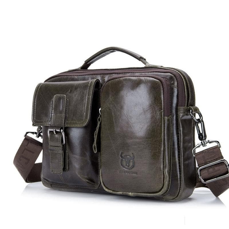 Retro Leather Men Shoulder Bag - Yellow Brown - V562-E1009343850DBT V562 E1009343850DBT 202508290621 14