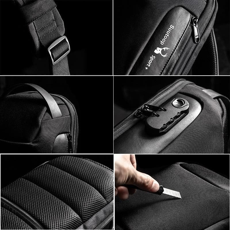Men's Anti Theft Oxford Chest Bag - Gray - V562-E1026892060DBT V562 E1026892060DBT 202508290636 06