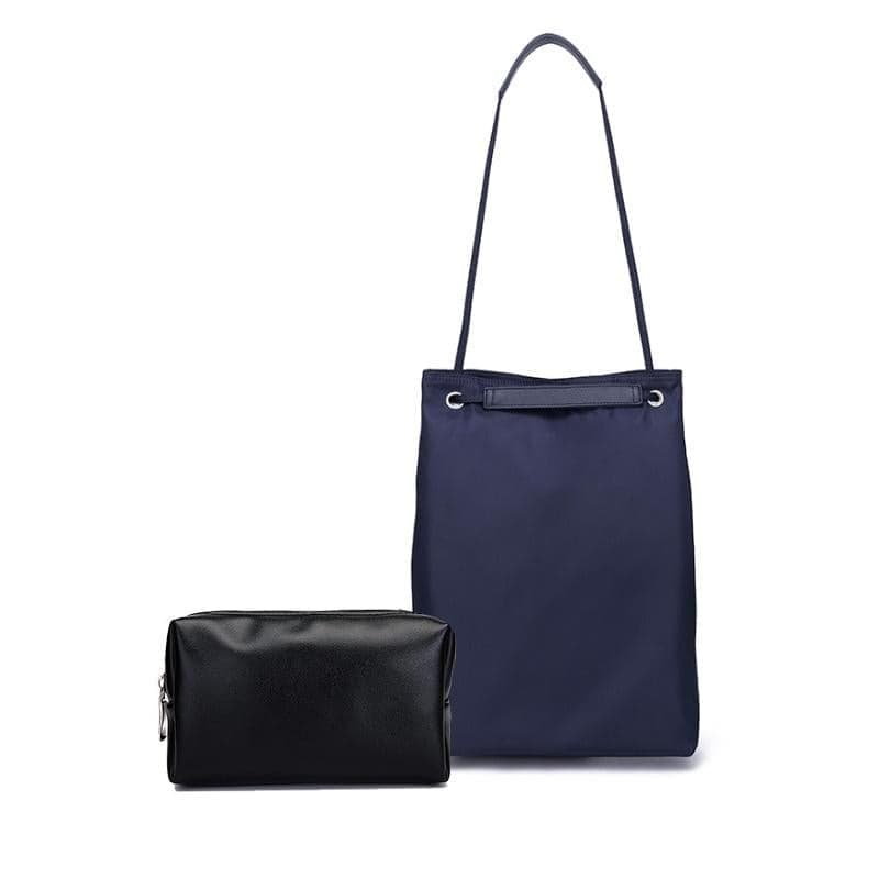 Small Apple Macbook Shoulder / Messenger Bag - Handheld - Navy + Black Pu Power Bag - V562-E1046053060DBT V562 E1046053060DBT 202508281053 12