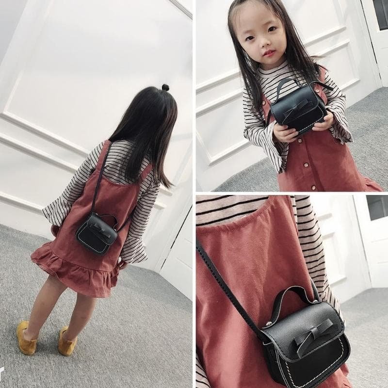 Mini Bowknot Pu Leather Baby Girls Messenger Bag - Beige - V562-E1064230020DBT V562 E1064230020DBT 202505191447 08