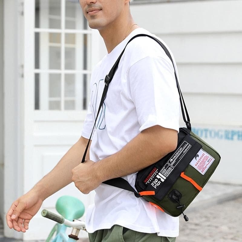 Waterproof Nylon Shoulder Bag For Men Outdoor Sports Leisure Gear - Light Blue - V562-F1023403060DBT V562 F1023403060DBT 202508282315 06